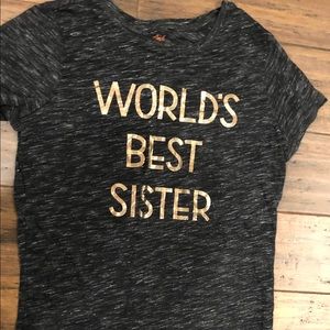 “Worlds best sister” shirt size 14/16